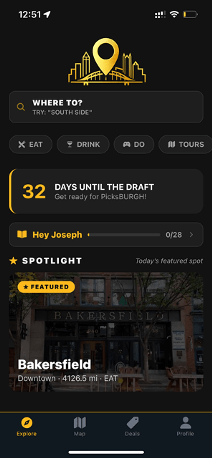 JumpIn Pitt Explore Screen